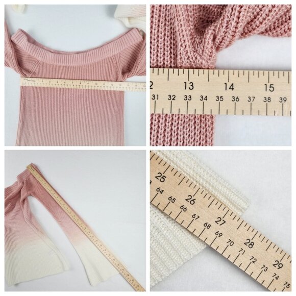 AEO Womens Long Sleeve Sweater Size S Pink and White - Picture 7 of 7